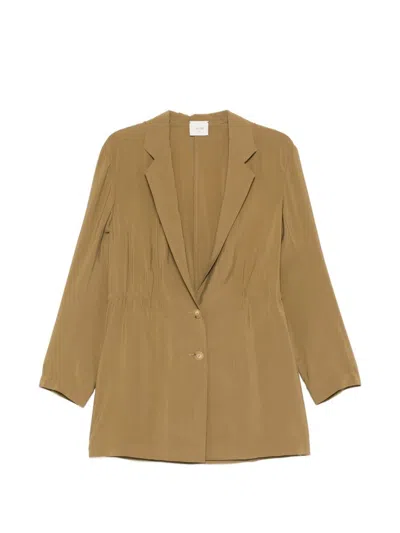 Alysi Single-breasted Blazer Jacket In Green