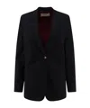Alysi Single-breasted Stretch Virgin Wool Blazer In Black