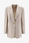 Alysi Single-breasted Buttoned Blazer In Neutral