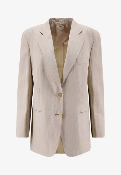 Alysi Single-breasted Buttoned Blazer In Neutral