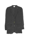 Alysi Single-breasted Flap-pocket Blazer In Gray