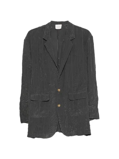 Alysi Single-breasted Flap-pocket Blazer In Gray