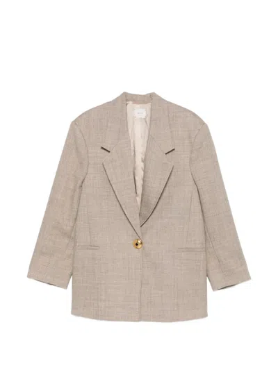 Alysi Single-breasted Notched-lapels Jacket In Neutral