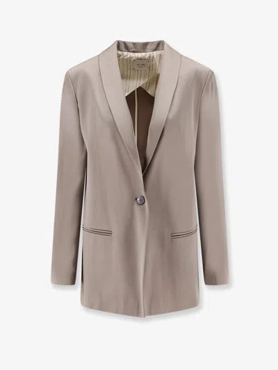 ALYSI SINGLE-BREASTED SATIN BLAZER