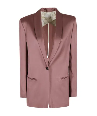 Alysi Single-breasted Shawl-lapel Blazer In Pink