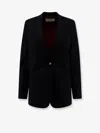 Alysi Single-breasted Stretch Virgin Wool Blazer In Black