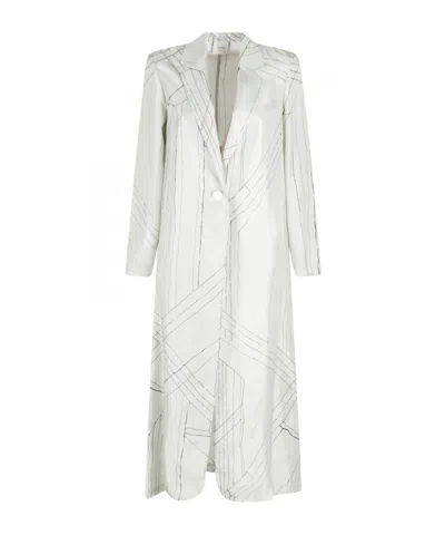 Alysi Single-breasted Trench Coat In White