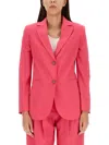 Alysi Regular Fit Jacket Single Breasted Design In Fuchsia