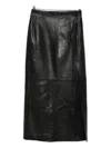 Alysi Leather Midi Skirt In Black