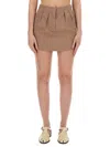 Alysi Classic Check Mini Skirt With Tailored Pleats In Brown