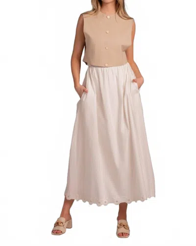 Alysi Sleeveless Button Up Vest In Pelle In Beige