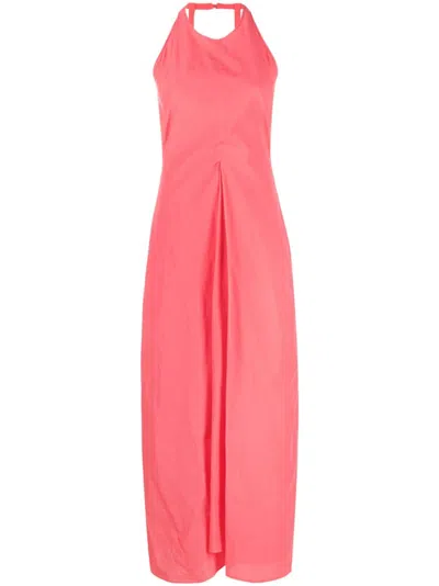 Alysi Sleeveless Cotton Midi Dress In Red