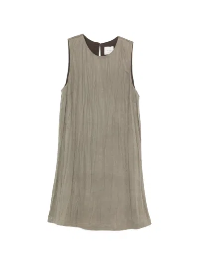 Alysi Sleeveless Crinkled Mini Dress In Gray