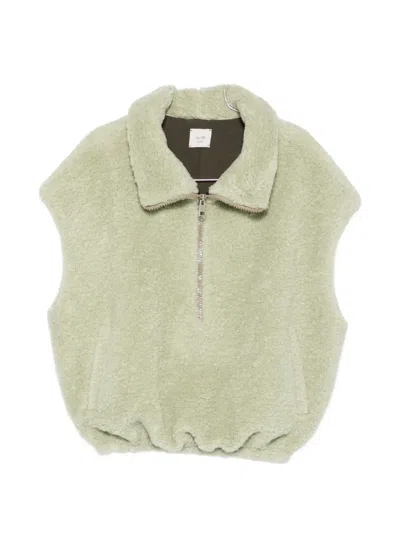 Alysi Sleeveless Half-zip Gilet In Green