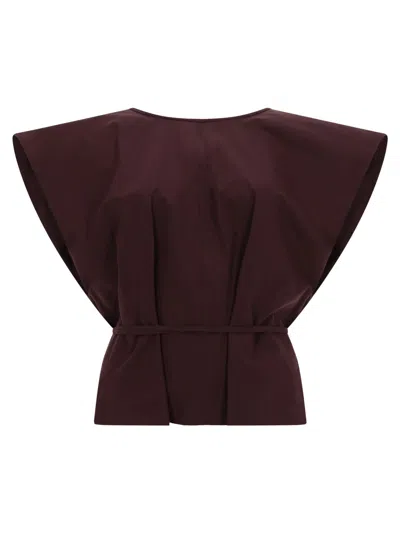 Alysi Sleeveless Top With Belt In Brown