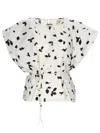 Alysi Light Backdrop Leaf Print Blouse In Multi