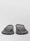 Alysi Slide Mule Sandal Rhinestone Mesh Flat Sole In Black