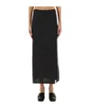 Alysi Linen Skirt With Slit In Grey