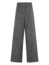 Alysi Slub-texture Trousers In Gray