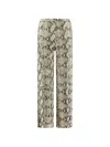Alysi Python-print Leather Trousers In Brown