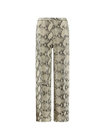 ALYSI SNAKESKIN-EFFECT LEATHER TROUSERS