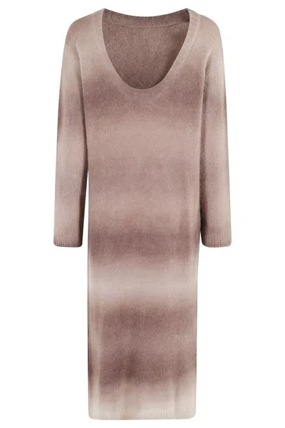 ALYSI SOFT ALPACA LOW-NECK DRESS