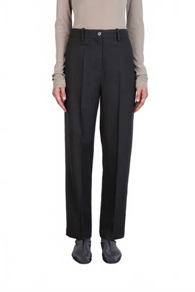 Alysi Soft Wool Trousers In Ghisa In Black