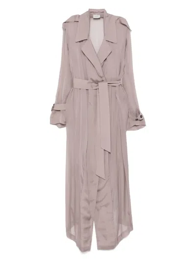 Alysi Spolverino Chiffon Trench Coat In Purple