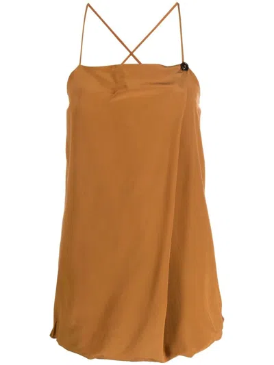 ALYSI SQUARE-NECK SILK TOP