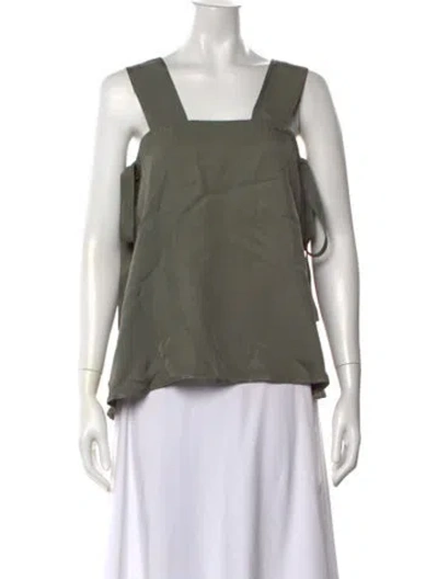 Pre-owned Alysi Square Neckline Sleeveless Top In Green