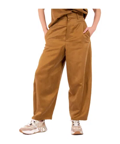 Alysi Straight-leg Casual Pants In Brown