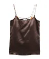 Alysi Brown Solid Scoop Neck Top In Brown