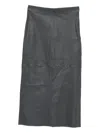 Alysi Stretch Leather Skirt In Black