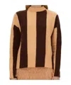 Alysi Maxi Row Sweater In Brown