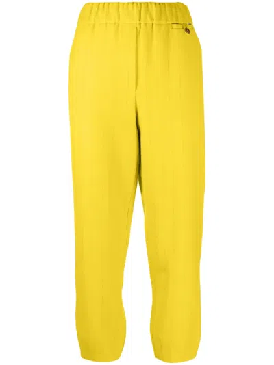 Alysi Gestreifte High-waist-hose In Yellow