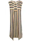 Alysi Stripe-pattern Knitted Gilet In Braun