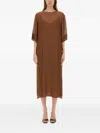 Alysi Stripe-pattern Midi Dress In Brown