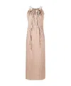 Alysi Stripe-print Midi Dress In Nude