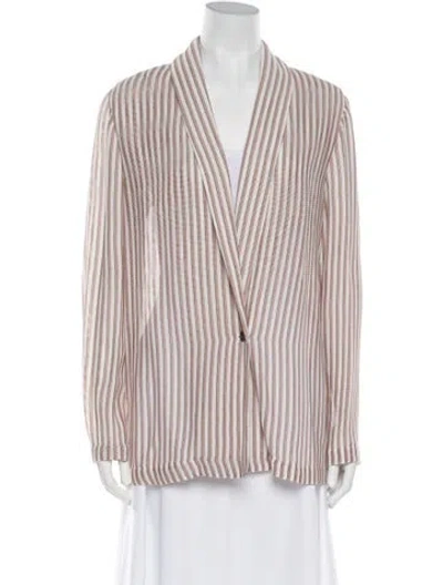Pre-owned Alysi Striped Blazer In Brown