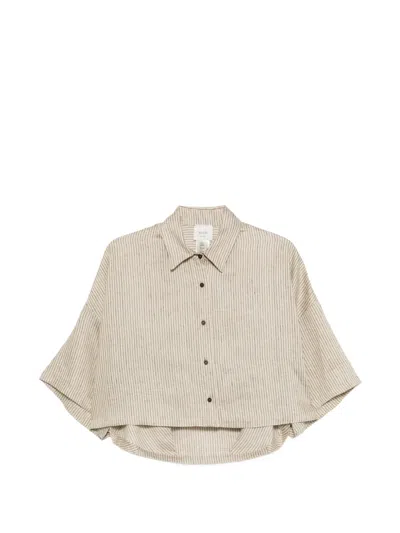 Alysi Striped Blouse In Neutral