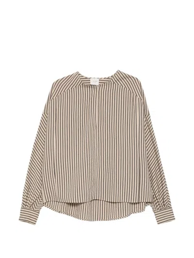 Alysi Striped Blouse In Sand