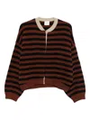 Alysi Striped Button Cardigan In Multi