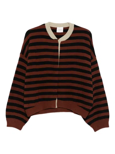 Alysi Striped Button Cardigan In Multi