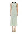 Alysi Striped-pattern Sleeveless Midi Dress In Green