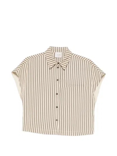 Alysi Striped Buttoned Shirt In Neutral