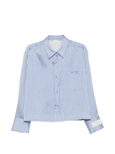 Alysi Striped Chest-pocket Shirt In Blue