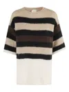 Alysi Ribbed Crew Neck Sweater In Neutral
