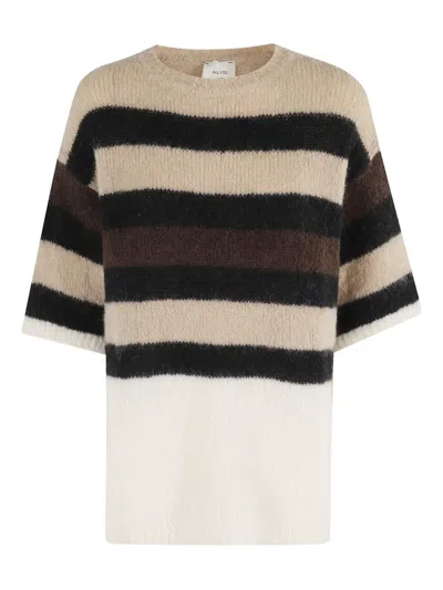 ALYSI STRIPED-DETAILS T-SHIRT
