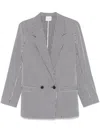 Alysi Striped Double-breasted Jacket In Gray