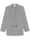 Alysi Striped Double-breasted Jacket In Blue